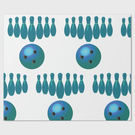 Bowling Ball en Pins Fun Sports Cadeaupapier (Vlak)