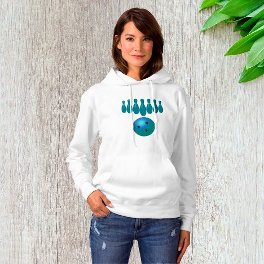 Bowling Ball en Pins Fun Sports Hoodie