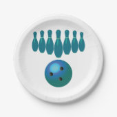 Bowling Ball en Pins Fun Sports Papieren Bordje (Voorkant)