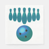 Bowling Ball en Pins Fun Sports Servet (Voorkant)