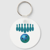Bowling Ball en Pins Fun Sports Sleutelhanger (Achterkant)