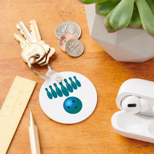 Bowling Ball en Pins Fun Sports Sleutelhanger