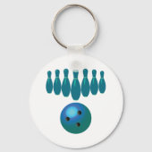 Bowling Ball en Pins Fun Sports Sleutelhanger (Achterkant)