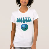 Bowling Ball en Pins Fun Sports T-shirt (Voorkant)
