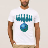 Bowling Ball en Pins Fun Sports T-shirt (Voorkant)