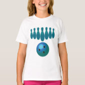 Bowling Ball en Pins Fun Sports T-shirt (Voorkant)
