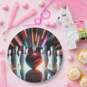 Bowling Ball en Pins Papieren Bordje (Feest)