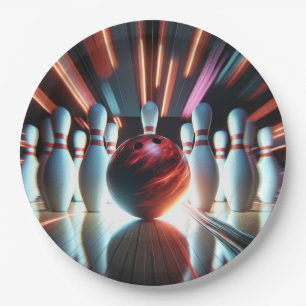 Bowling Ball en Pins Papieren Bordje