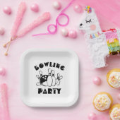 Bowling Ball en Pins Papieren Bordje (Feest)