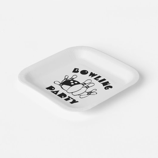 Bowling Ball en Pins Papieren Bordje (Gebogen)