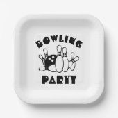 Bowling Ball en Pins Papieren Bordje (Voorkant)