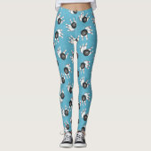 Bowling Ball en Pins Pattern Blue Leggings (Voorkant)