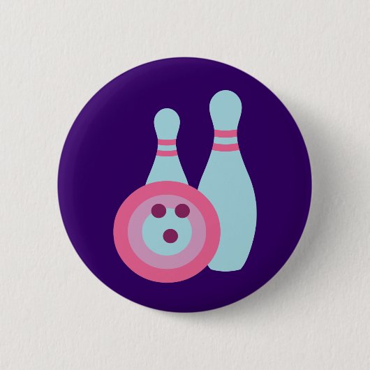 Bowling Ball en Pins Ronde Button 5,7 Cm (Voorkant)