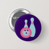 Bowling Ball en Pins Ronde Button 5,7 Cm (Voorkant /achterkant)