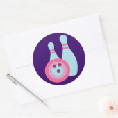 Bowling Ball en Pins Ronde Sticker (Envelop)