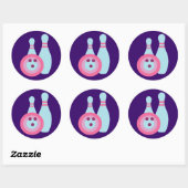 Bowling Ball en Pins Ronde Sticker (Vel)