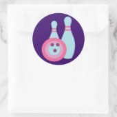 Bowling Ball en Pins Ronde Sticker (Tas)