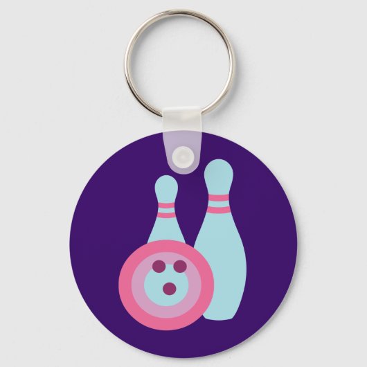 Bowling Ball en Pins Sleutelhanger (Voorkant)