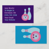 Bowling Ball en Pins Visitekaartjes (Voorkant / Achterkant)