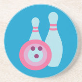 Bowling Ball en Pins Zandsteen Onderzetter (Voorkant)
