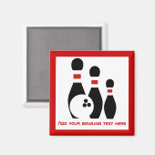 Bowling ball en spelden gepersonaliseerd magneet (Voorkant / Achterkant)