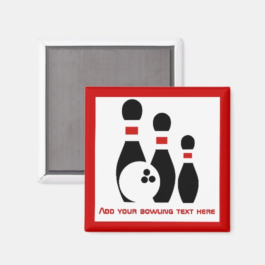 Bowling ball en spelden gepersonaliseerd magneet (Voorkant / Achterkant)
