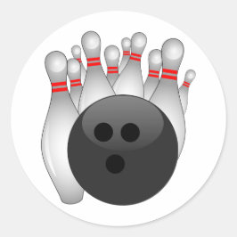 Bowling Ball en Tien Pins Ronde Sticker