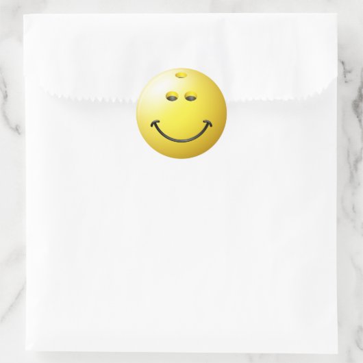 Bowling Ball Face Ronde Sticker (Tas)