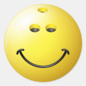 Bowling Ball Face Ronde Sticker (Voorkant)