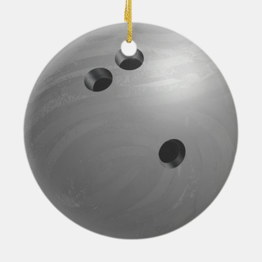 Bowling Ball Gray Keramisch Ornament (Achterkant)