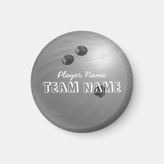 Bowling Ball Gray Magneet (Voorkant)