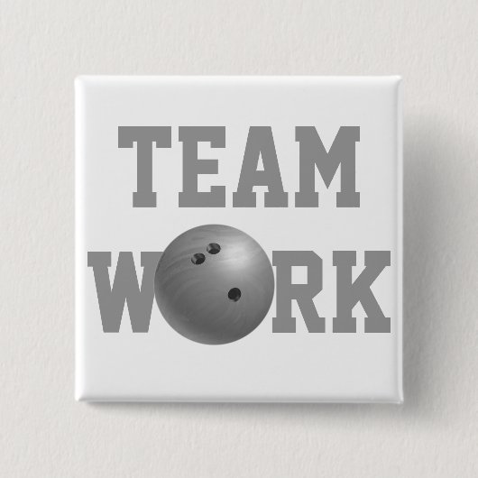 Bowling Ball Gray Vierkante Button 5,1 Cm (Voorkant)