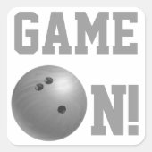 Bowling Ball Gray Vierkante Sticker (Voorkant)