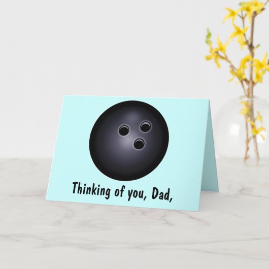 Bowling Ball Happy Vaderdag Kaart (Gele Bloem)