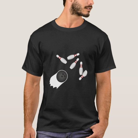 Bowling Ball Hitting Bowling Strike Bowler Humor T-shirt (Voorkant)