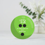 Bowling Ball | Kinderen van Birthday | Neon Green Kaart (Staand voorkant)