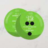 Bowling Ball | Kinderen van Birthday | Neon Green Kaart (Voorkant / Achterkant)