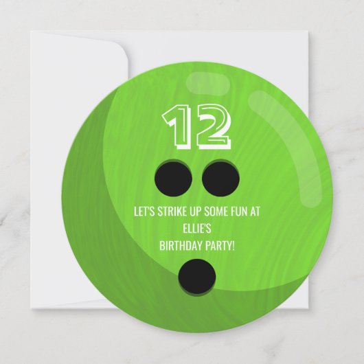 Bowling Ball | Kinderen van Birthday | Neon Green Kaart (Voorkant)