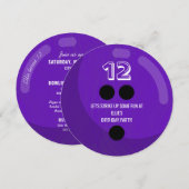 Bowling Ball | Kinderen van Birthday | PAARS Kaart (Voorkant / Achterkant)