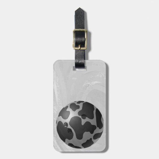 Bowling Ball Koe Grey Bagagelabel (Voorkant verticaal)