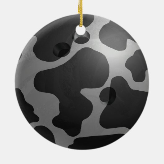 Bowling Ball Koe Grey Keramisch Ornament (Achterkant)