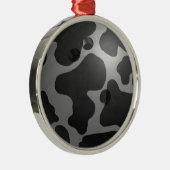 Bowling Ball Koe Grey Metalen Ornament (Rechts)