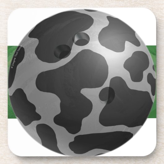 Bowling Ball Koe Grey Onderzetter (Voorkant)