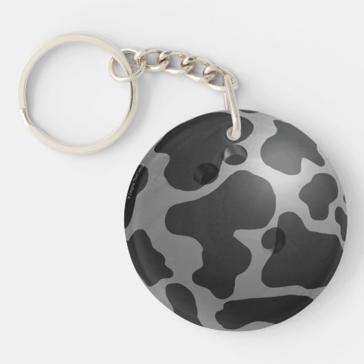 Bowling Ball Koe Grey Sleutelhanger (Voorkant)