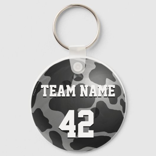 Bowling Ball Koe Grey Sleutelhanger (Voorkant)