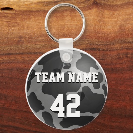 Bowling Ball Koe Grey Sleutelhanger (Voorkant)