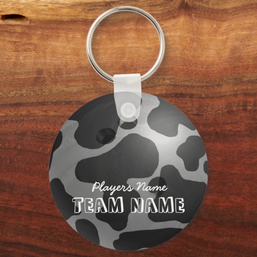 Bowling Ball Koe Grey Sleutelhanger (Voorkant)