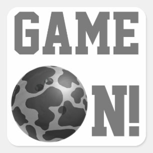 Bowling Ball Koe Grey Vierkante Sticker