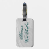 Bowling Ball Leopard Blauwgroen Bagagelabel (Achterkant verticaal)