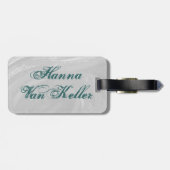 Bowling Ball Leopard Blauwgroen Bagagelabel (Achterkant horizontaal)